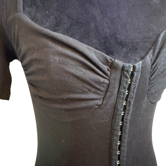 Astr | Black Hook & Eye Bodice Short Sleeve Bodysuit | Sz S - Picture 4 of 11